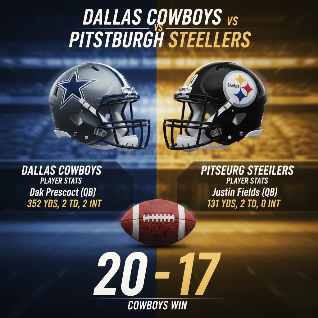 dallas cowboys vs steelers match player statistics