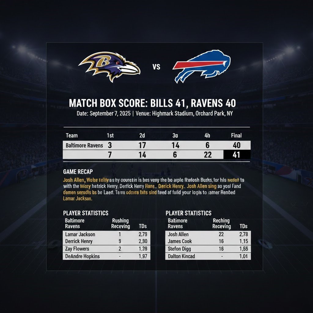 Baltimore Ravens vs Buffalo Bills Match Player Stats