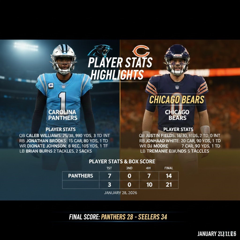 Carolina Panthers vs Chicago Bears Match Player Stats