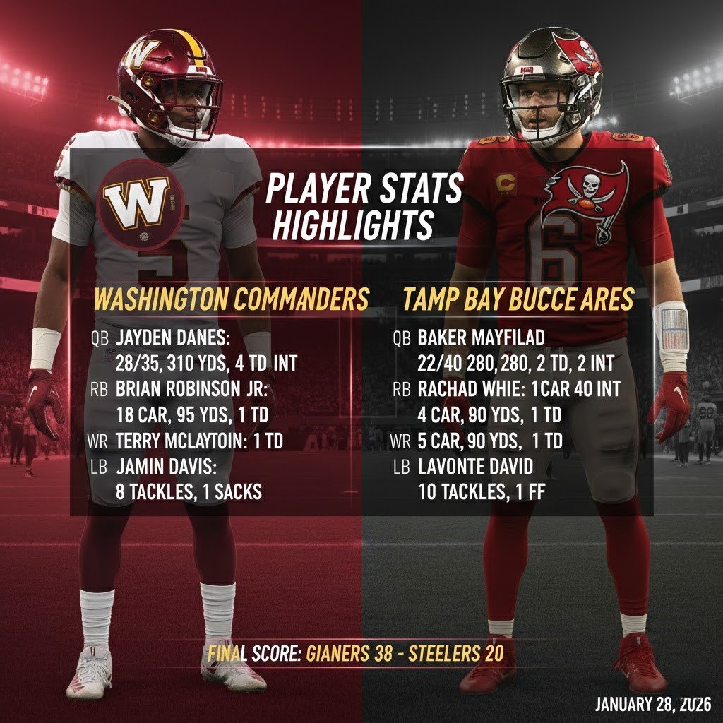 Washington Commanders vs Tampa Bay Buccaneers Match Player Stats